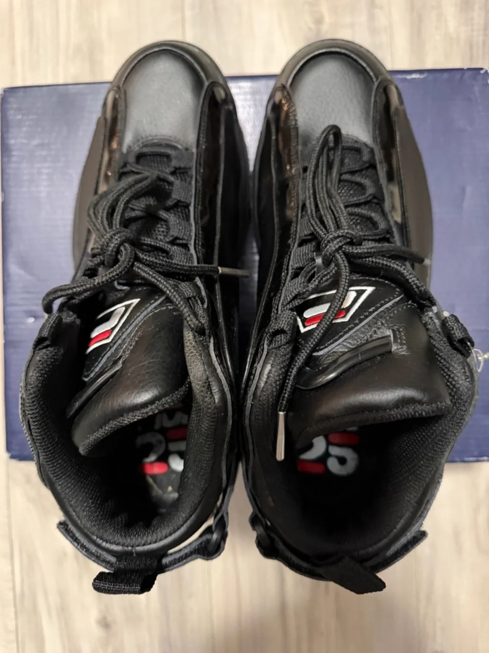 Fila Grant Hill 2 - 25th Anniversary Black High-Top Sneakers with Red Accents - Picture 7 of 9